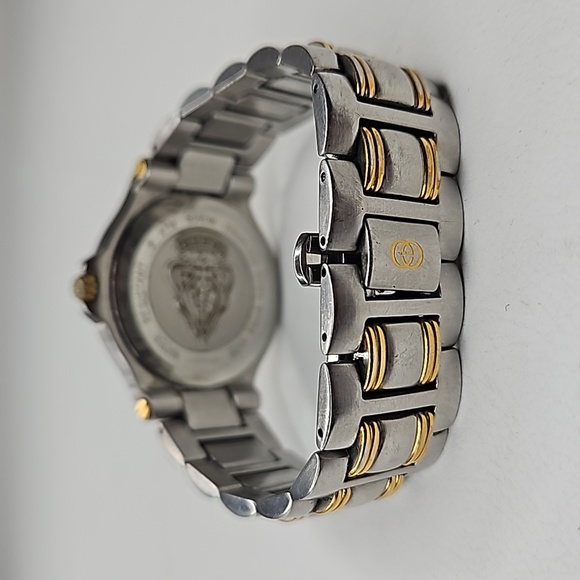 Authentic Gucci Watch 9040 M Mens Dial Quartz Two-Tone Link Date Watch - Picture 7 of 16
